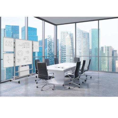 Luxor Collaboration Station Two-Sided Magnetic Mobile Whiteboard