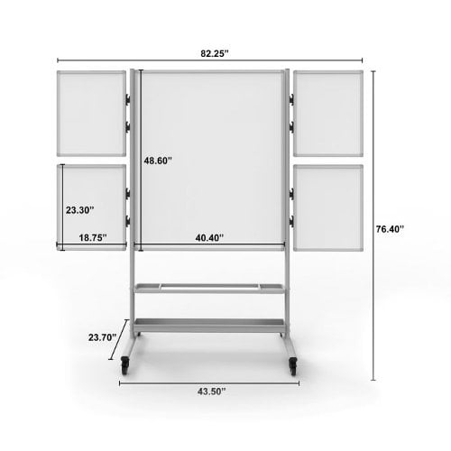 Luxor Collaboration Station Two-Sided Magnetic Mobile Whiteboard