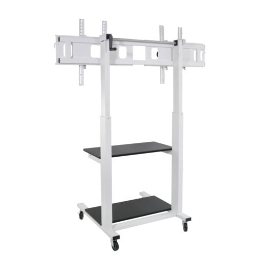 Luxor Crank Adjustable Mobile Dual Flat Panel TV Cart