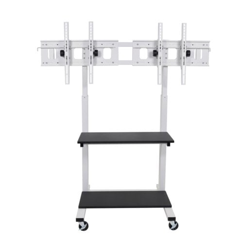 Luxor Crank Adjustable Mobile Dual Flat Panel TV Cart