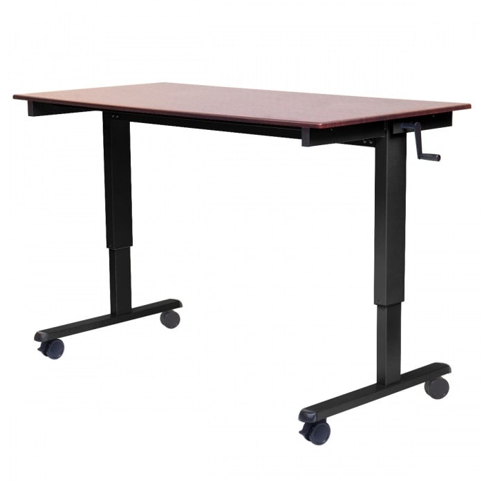 Luxor 48" Dark Walnut High-Speed Crank Adjustable Stand Up Desk - STANDCF48-BK/DW