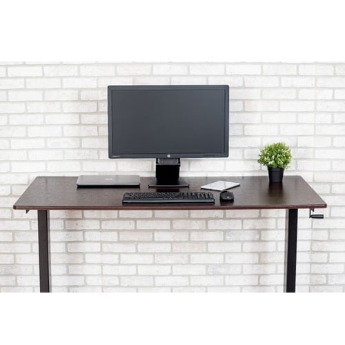 Luxor 48" Dark Walnut High-Speed Crank Adjustable Stand Up Desk - STANDCF48-BK/DW