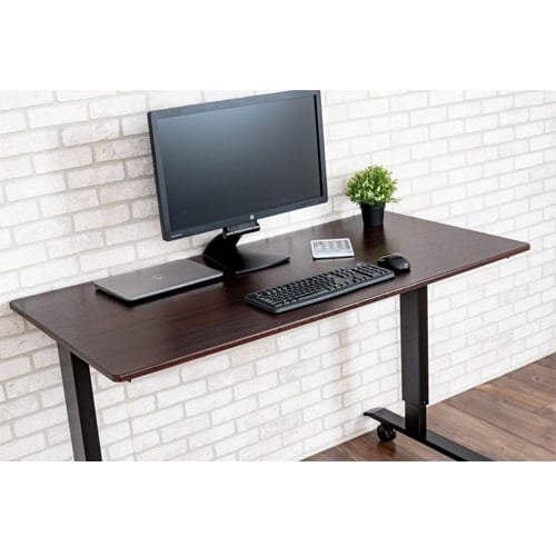 Luxor 48" Dark Walnut High-Speed Crank Adjustable Stand Up Desk - STANDCF48-BK/DW