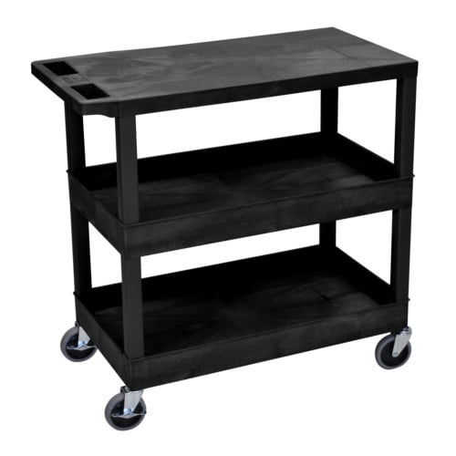 Luxor 32" x 18" 1-Flat/2-Tub Bottom Shelf Utility Carts