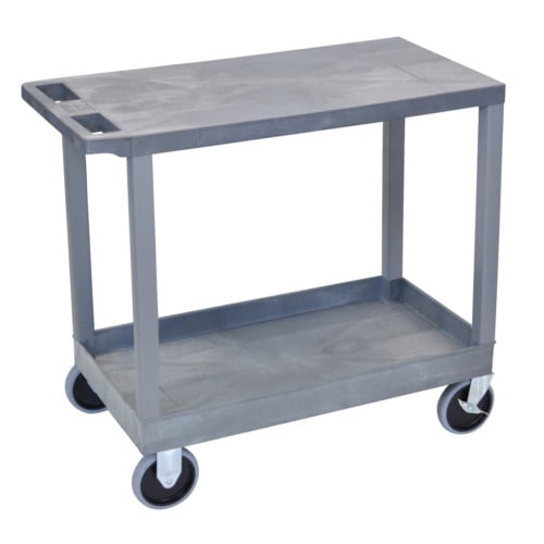 Luxor 32" x 18" High Capacity 1-Flat/1-Tub Shelf Utility Carts