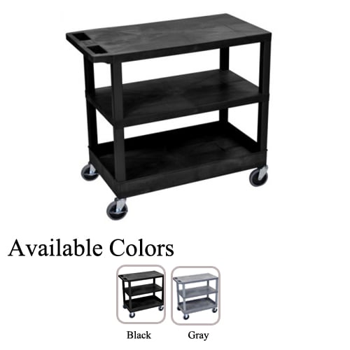 Luxor 32" x 18" 2-Flat/1-Tub Bottom Shelf Utility Carts