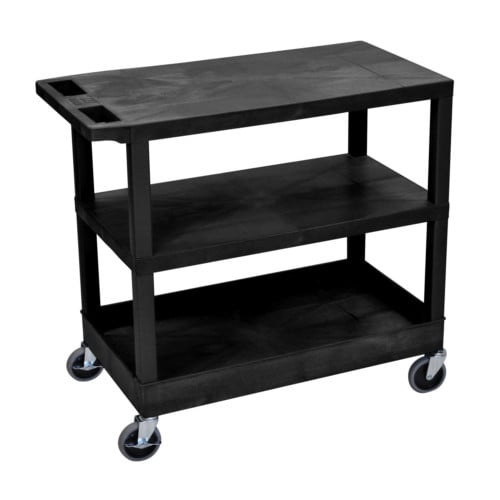 Luxor 32" x 18" 2-Flat/1-Tub Bottom Shelf Utility Carts