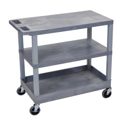 Luxor 32" x 18" 2-Flat/1-Tub Bottom Shelf Utility Carts