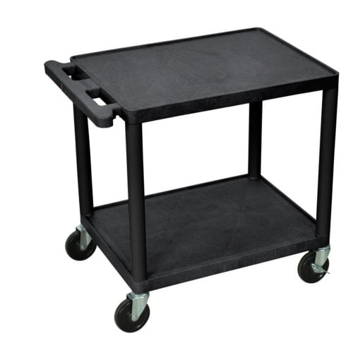 Luxor Endura 26" High Black 2-Shelf A/V Utility Cart