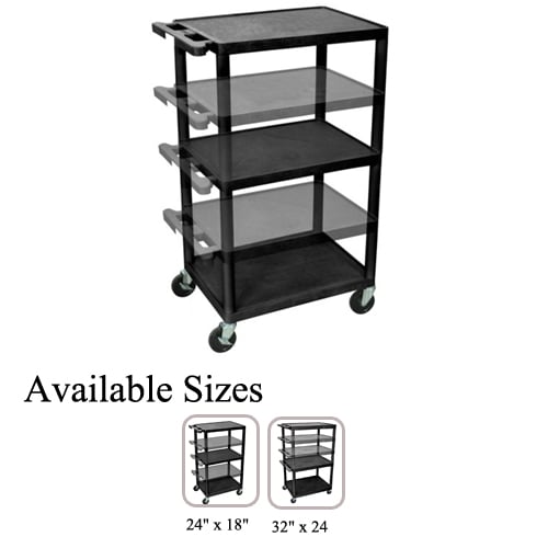 Luxor Endura Black Multi-Height A/V Utility Cart