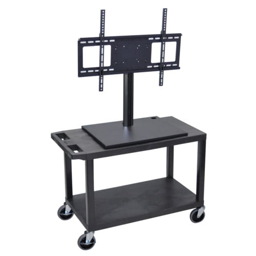 Luxor ET25E-B 44.5" High Black 2-Flat Shelf LCD TV Mount Cart