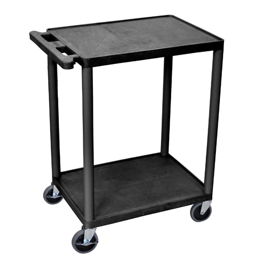 24" Black Plastic 2-Shelf Binding Workstation