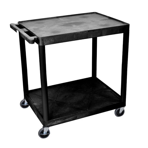 Luxor 32" Wide Molded Plastic 2-Shelf Utility Cart