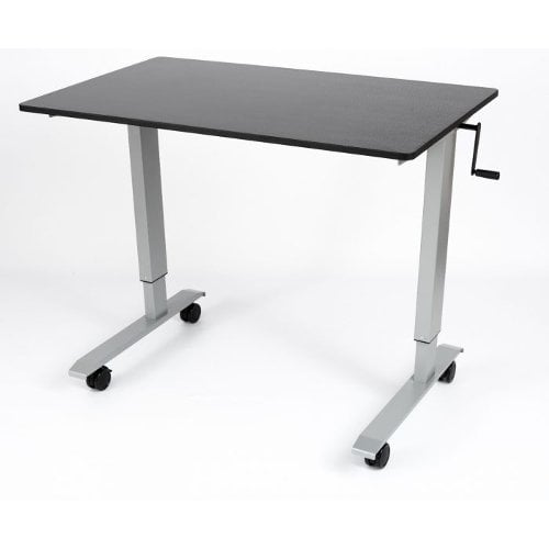 Luxor Black Oak High-Speed Crank Adjustable Stand Up Desks