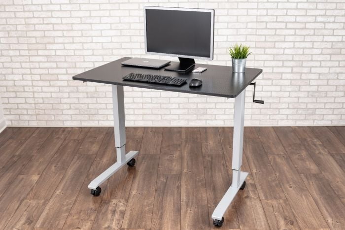 Luxor 48" Black Oak High-Speed Crank Adjustable Stand Up Desk - STANDCF48-AG/BO