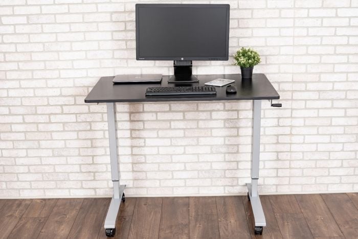 Luxor 48" Black Oak High-Speed Crank Adjustable Stand Up Desk - STANDCF48-AG/BO