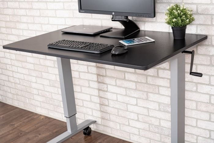 Luxor 48" Black Oak High-Speed Crank Adjustable Stand Up Desk - STANDCF48-AG/BO