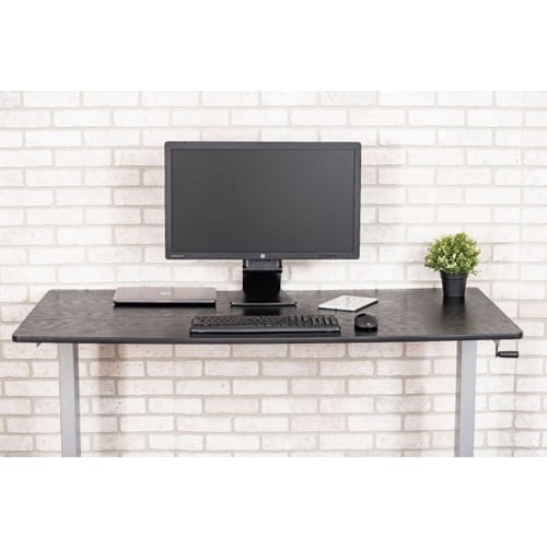 Luxor 60" Black Oak High-Speed Crank Adjustable Stand Up Desk - STANDCF60-AG/BO