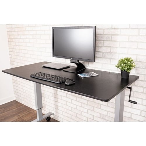 Luxor 60" Black Oak High-Speed Crank Adjustable Stand Up Desk - STANDCF60-AG/BO