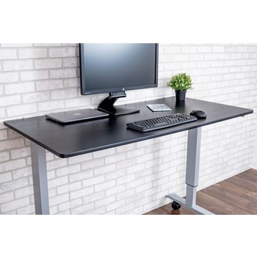 Luxor 60" Black Oak High-Speed Crank Adjustable Stand Up Desk - STANDCF60-AG/BO