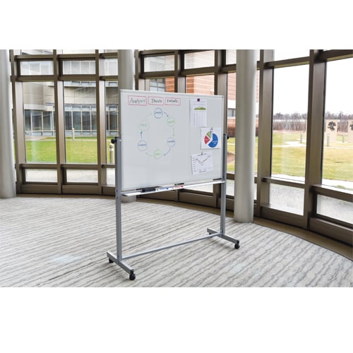Luxor L340 Double Sided Magnetic Whiteboard w/ Frame