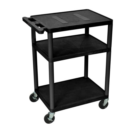 Luxor Black 3-Shelf Endura A/V Utility Cart