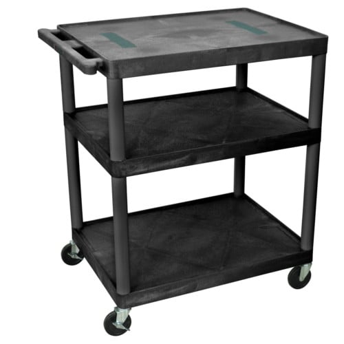 Luxor LE40-B 40.25" High Black 3-Shelf Endura A/V Utility Cart