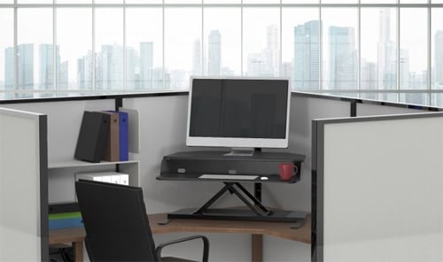 Luxor Level Up Corner Pro ��� Standing Desk Converter (Black)