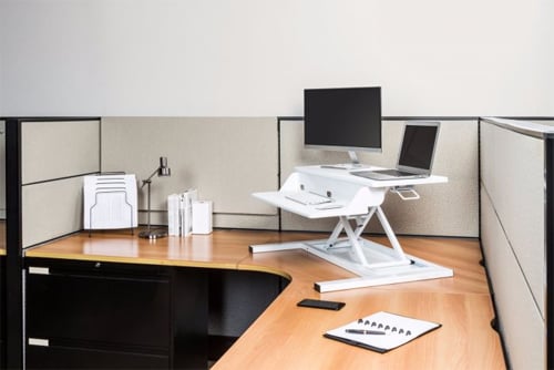 Luxor Level Up Pro White 32" Standing Desk Converter - LVLUP PRO32-WH