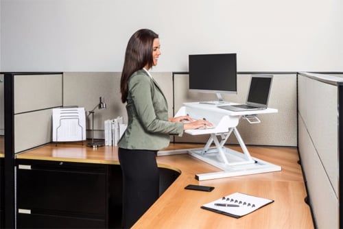Luxor Level Up Pro White 32" Standing Desk Converter - LVLUP PRO32-WH
