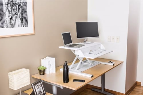 Luxor Level Up Pro White 32" Standing Desk Converter - LVLUP PRO32-WH