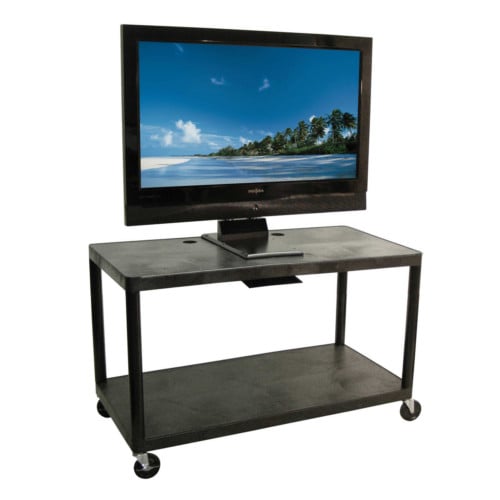Luxor LEW28UD-B Black Endura 2-Shelf Extra Wide A/V Utility Cart with LCD Mount