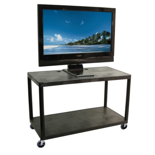 Luxor LEW32UD-B Black Endura 2-Shelf Extra Wide A/V Utility Cart with LCD Mount
