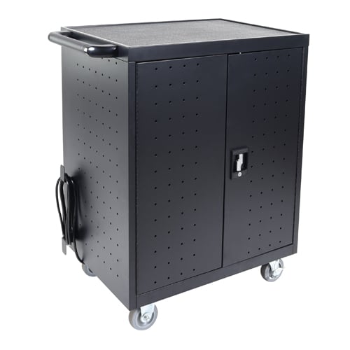 Luxor LLTP32-B Black 32 Laptop/Chromebook Charging Cart with Timer