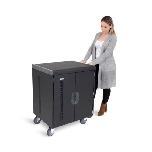 Luxor LLTS32-B Black 32 Chromebook/Laptop/Tablet Smart Charging Cart