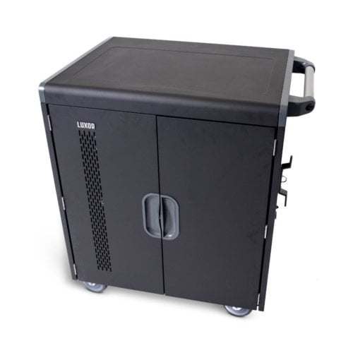 Luxor LLTS32-B Black 32 Chromebook/Laptop/Tablet Smart Charging Cart