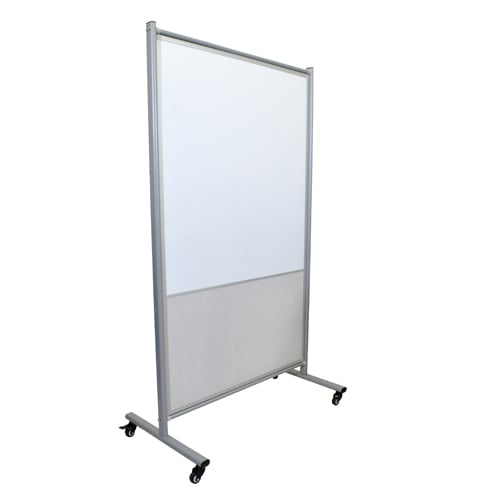 Luxor MD4072MW Reversible Mobile Magnetic Whiteboard Room Divider with Mesh
