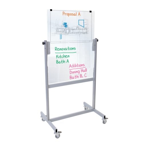 Luxor MGB3040 30" x 40" Mobile Glass Marker Board (Discontinued)