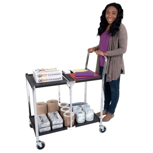 Luxor MSCC-2 Two-Shelf Collapsible Metal Cart