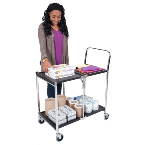 Luxor MSCC-2 Two-Shelf Collapsible Metal Cart