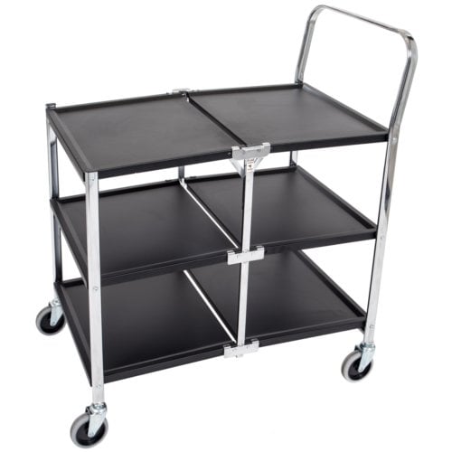 Luxor MSCC-3 Three-Shelf Collapsible Metal Cart