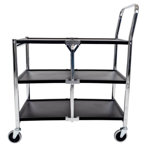 Luxor MSCC-3 Three-Shelf Collapsible Metal Cart