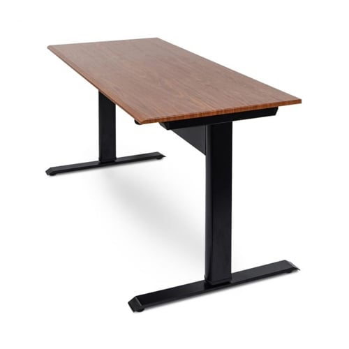 Luxor 48" Teak Pneumatic Adjustable-Height Standing Desk - SPN48F-BK/TK