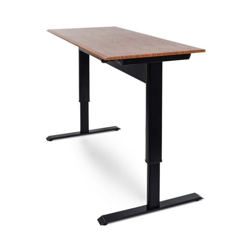 Luxor 48" Teak Pneumatic Adjustable-Height Standing Desk - SPN48F-BK/TK