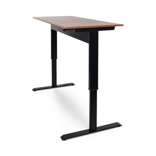 Luxor 48" Teak Pneumatic Adjustable-Height Standing Desk - SPN48F-BK/TK