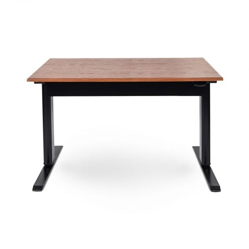 Luxor 48" Teak Pneumatic Adjustable-Height Standing Desk - SPN48F-BK/TK