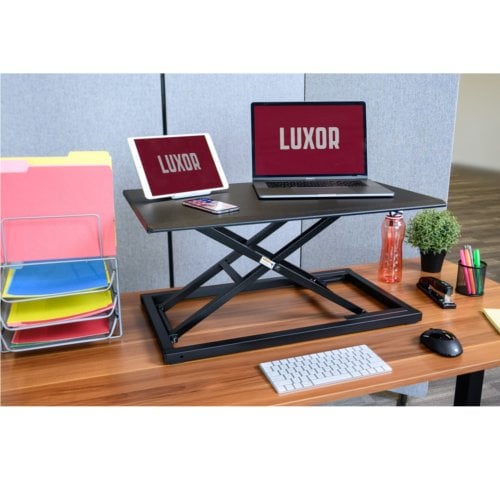 Luxor Pneumatic Black Standing Desk Converter - CVTR32-BK