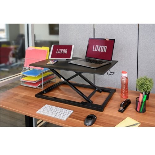 Luxor Pneumatic Black Standing Desk Converter - CVTR32-BK