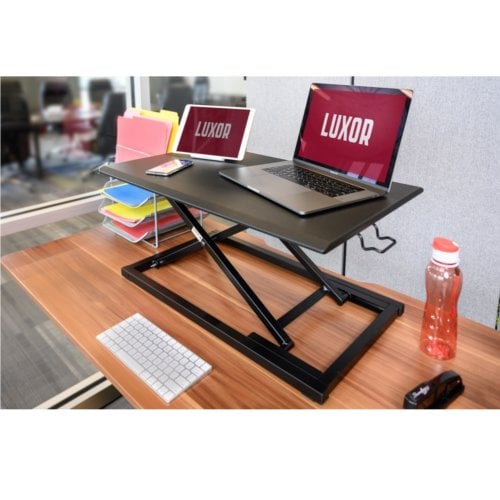 Luxor Pneumatic Black Standing Desk Converter - CVTR32-BK