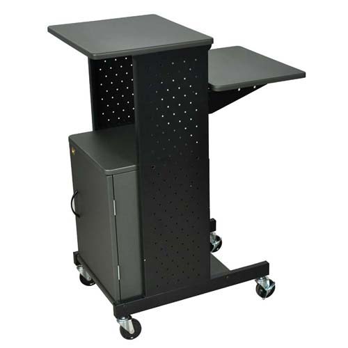 Luxor PS4000C Gray Presentation Workstation with Cabinet and Steel Frame